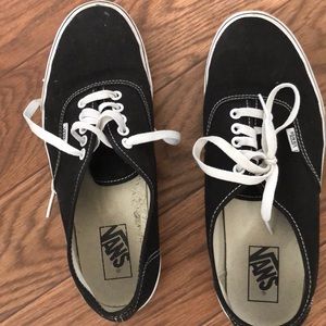 Black and white vans.